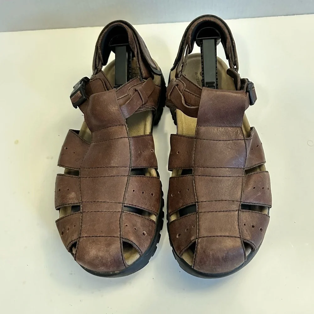 Teva Men's Fisherman Gaine Leather Sandals in Brown Size 12
